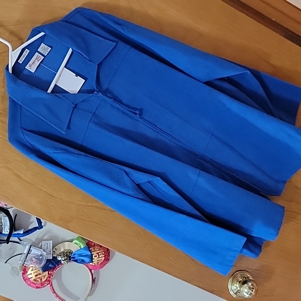 Joanna plus. Stretch. Royal blue zip front. 3x